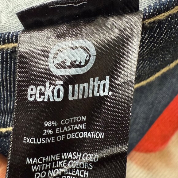 Ecko Unltd Mens Size 48 Blue Athletic Fit Dark Wash 5-Pocket Denim Jeans - Picture 5 of 11